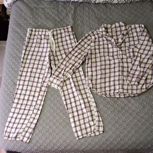 Victoria's Secret Pink and White Plaid Pajama Set